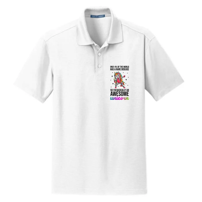 Rare Disease Warrior Unicorn Awareness Dry Zone Grid Performance Polo