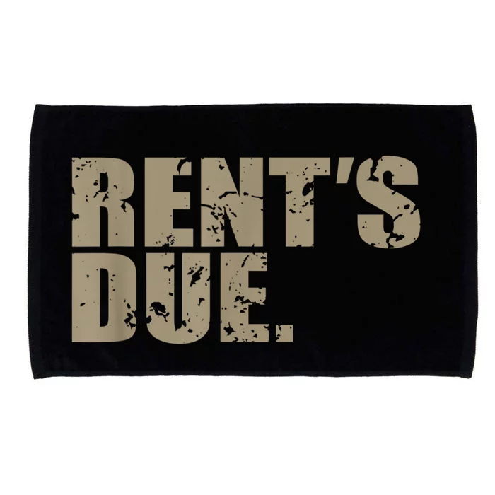 Rent's Due Work Hard Bodybuilder Weightlifting Distressed Microfiber Hand Towel