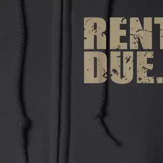 Rent's Due Work Hard Bodybuilder Weightlifting Distressed Full Zip Hoodie