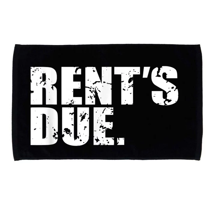 Rent's Due Work Hard Bodybuilder Weightlifting Distressed Microfiber Hand Towel