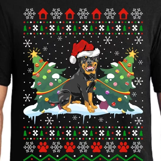 Rottweiler Dog Xmas Gift Ugly Rottweiler Christmas Funny Gift Pajama Set