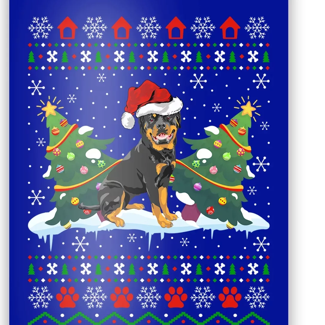 Rottweiler Dog Xmas Gift Ugly Rottweiler Christmas Funny Gift Poster