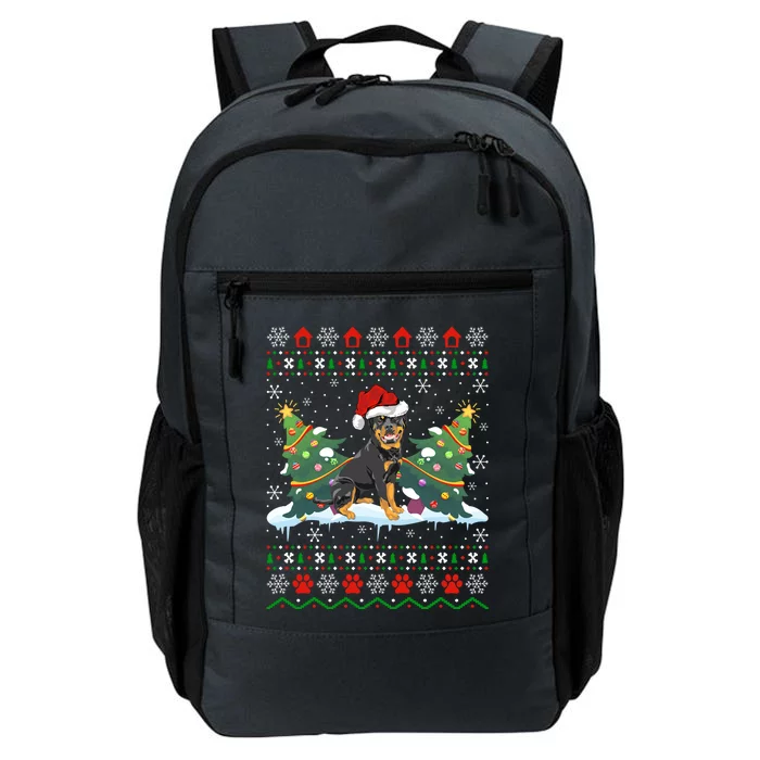 Rottweiler Dog Xmas Gift Ugly Rottweiler Christmas Funny Gift Daily Commute Backpack