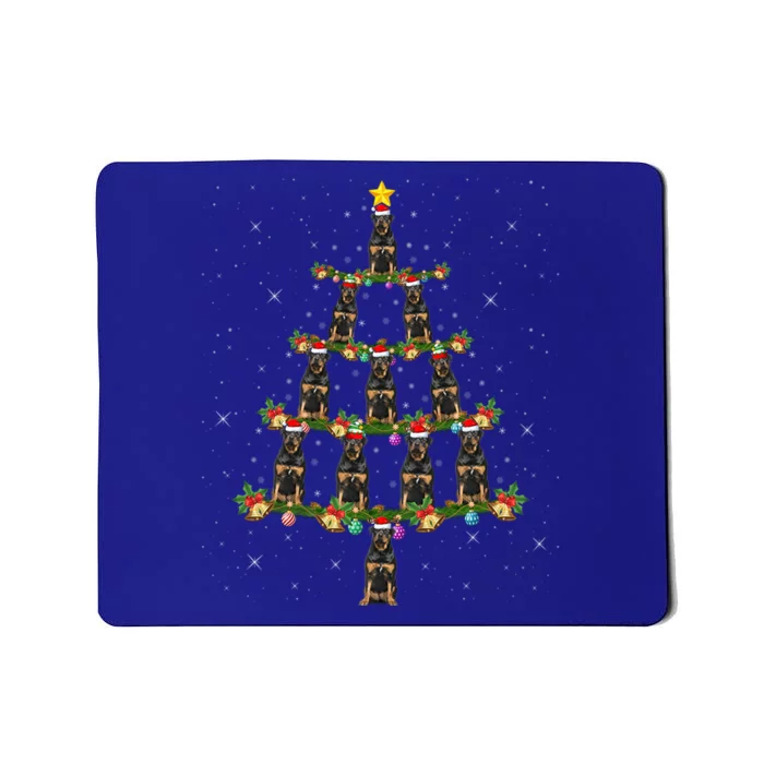 Rottweiler Dog Xmas Lights Santa Rottweiler Christmas Tree Gift Mousepad