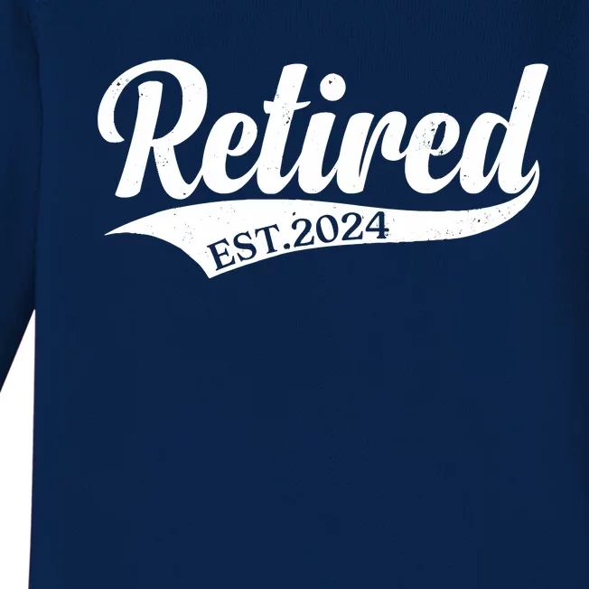 Retired Est. 2024 Retirement Baby Long Sleeve Bodysuit