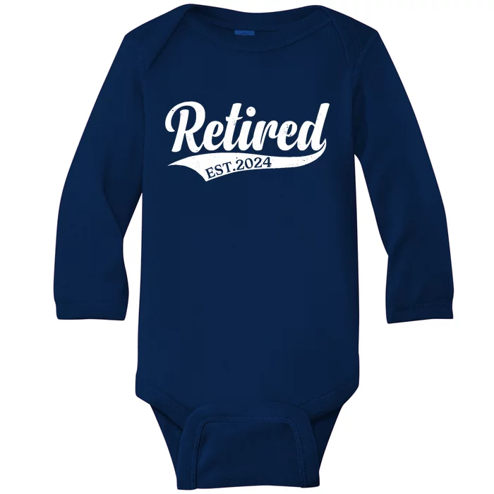 Retired Est. 2024 Retirement Baby Long Sleeve Bodysuit