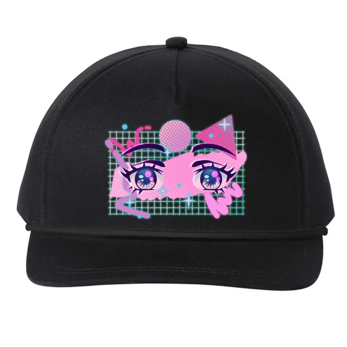 Retro Eighties 80's Pop Art Kawaii Anime Eyes Snapback Five-Panel Rope Hat