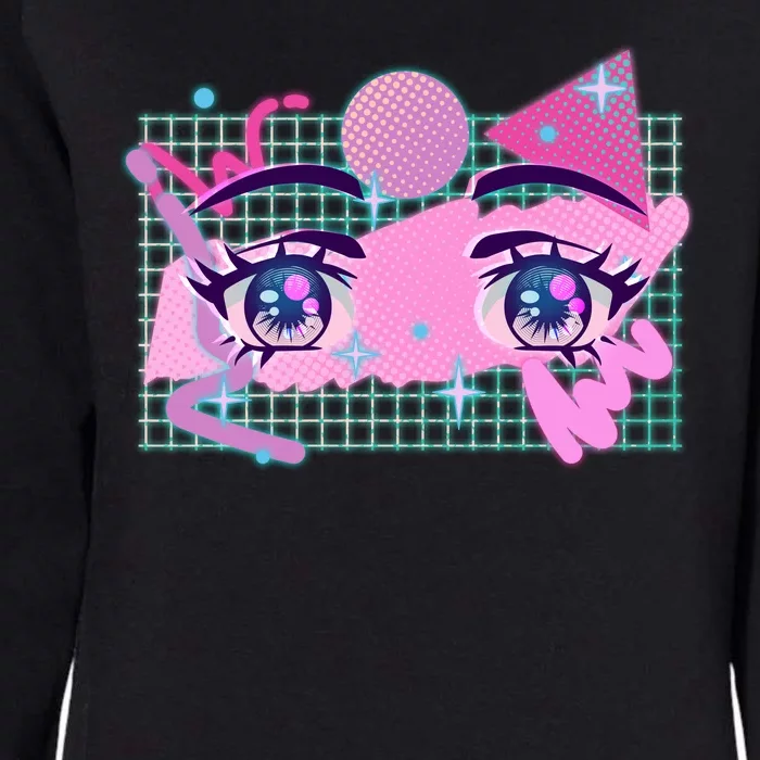 Retro Eighties 80's Pop Art Kawaii Anime Eyes Womens California Wash Sweatshirt