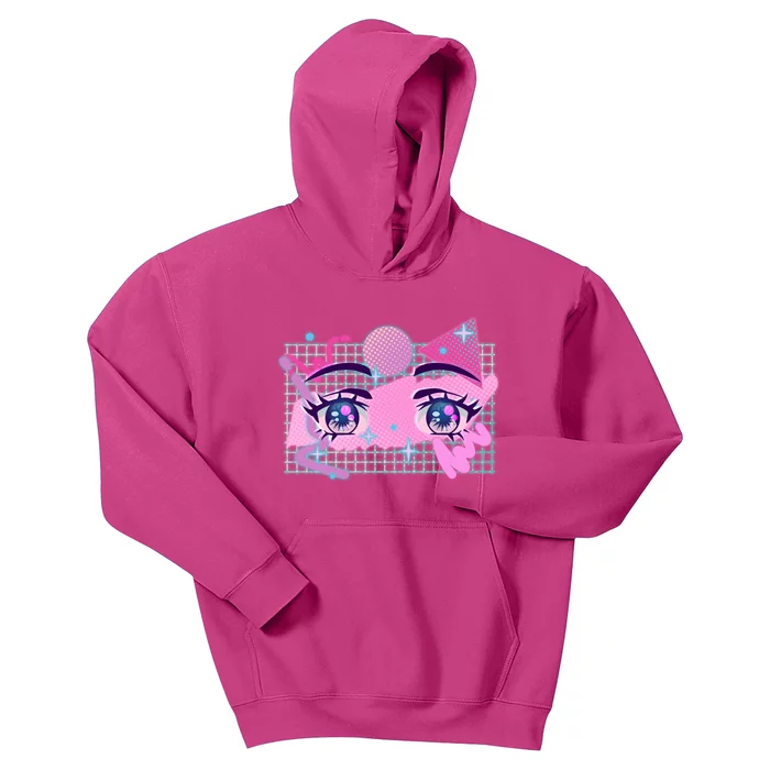 Retro Eighties 80's Pop Art Kawaii Anime Eyes Kids Hoodie