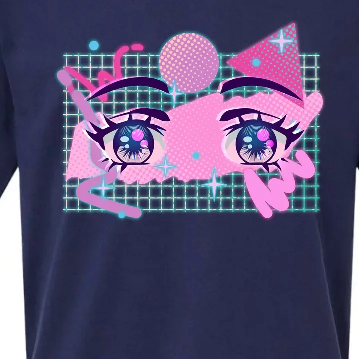 Retro Eighties 80's Pop Art Kawaii Anime Eyes Sueded Cloud Jersey T-Shirt