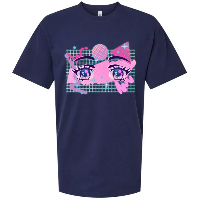 Retro Eighties 80's Pop Art Kawaii Anime Eyes Sueded Cloud Jersey T-Shirt