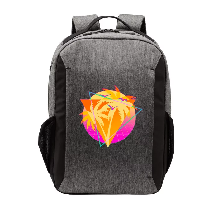 Retro Eighties 80's Tropical Palm Trees Emblem Vector Backpack