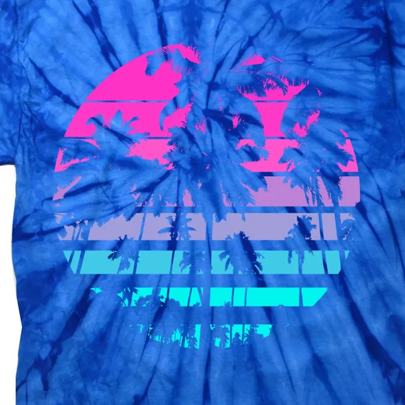 Retro Eighties 80s And 90s Beach Style Design With Palm Trees Great Gift Tie-Dye T-Shirt