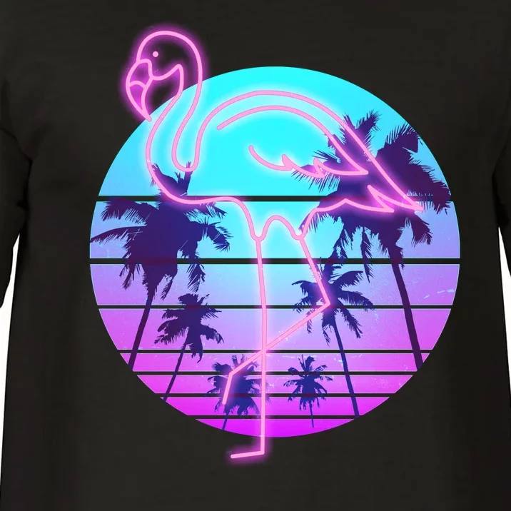 Retro Eighties 80's Neon Flamingo Emblem Comfort Colors T-Shirt