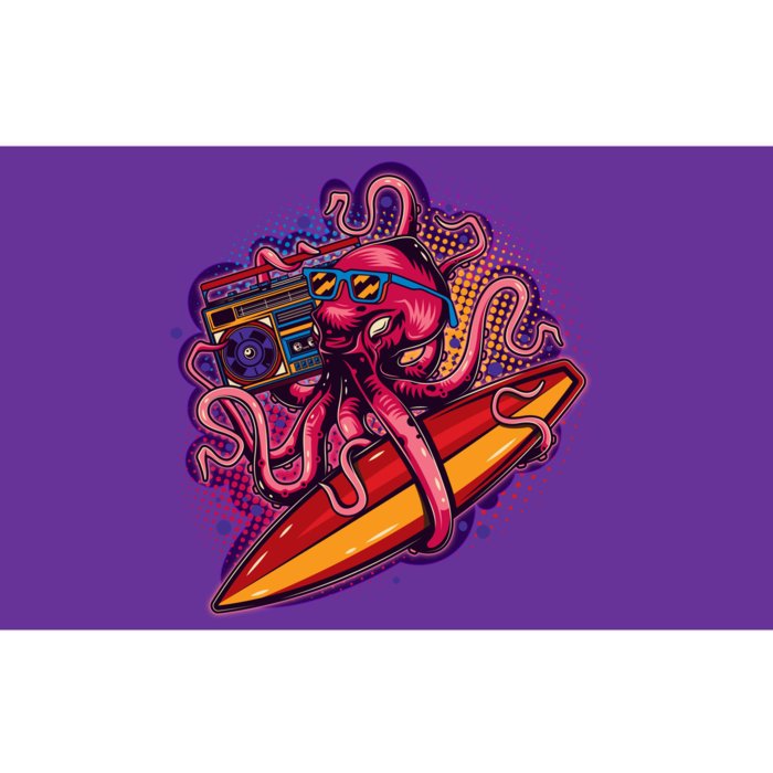 Retro Eighties 80's Surfer Octopus Bumper Sticker