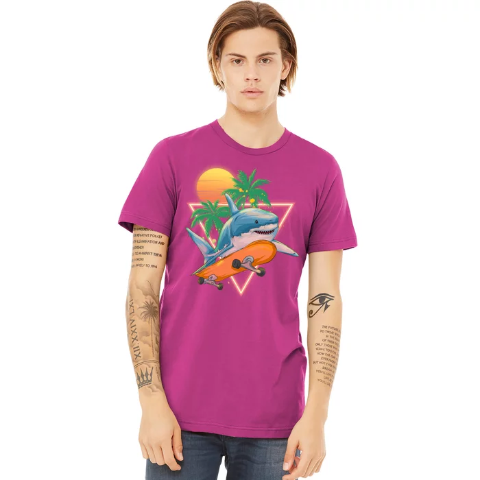 Retro Eighties 80's Skateboarding Shark Premium T-Shirt