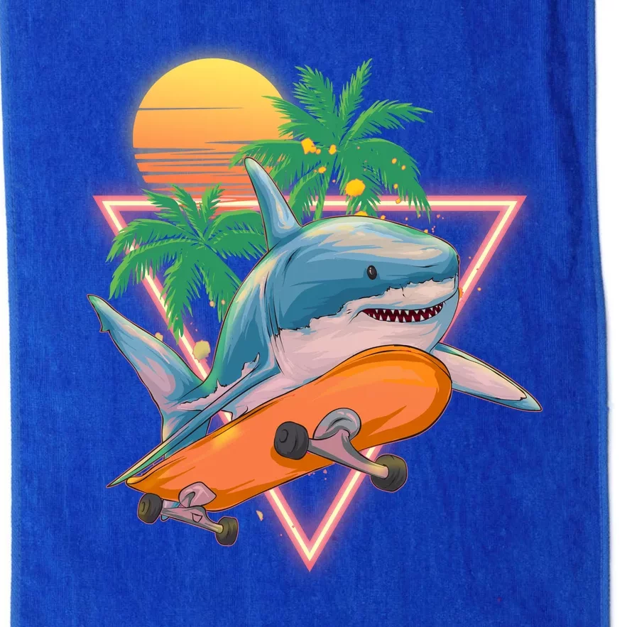 Retro Eighties 80's Skateboarding Shark Platinum Collection Golf Towel