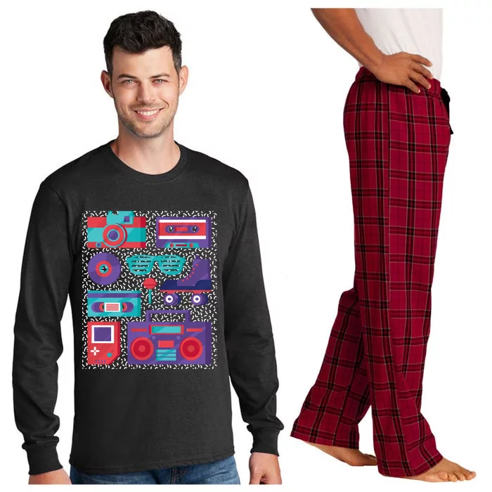 Retro Elements 90s Long Sleeve Pajama Set