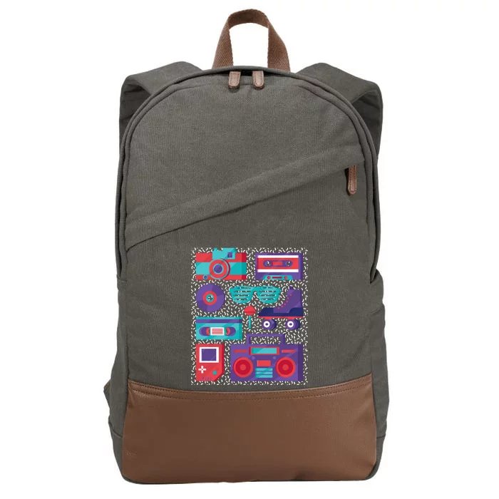 Retro Elements 90s Cotton Canvas Backpack