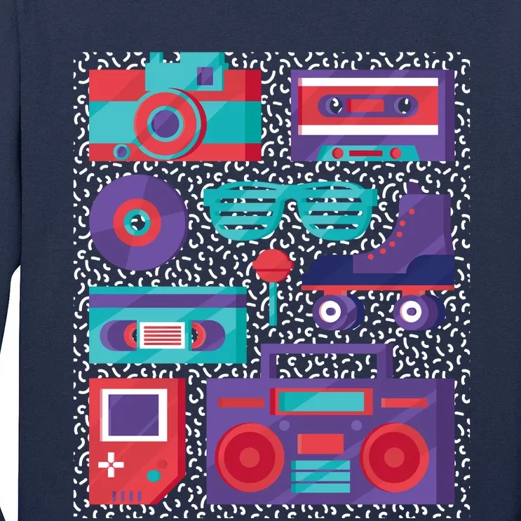 Retro Elements 90s Tall Long Sleeve T-Shirt