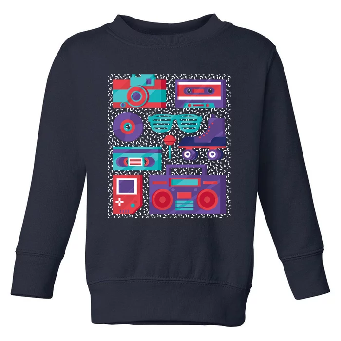 Retro Elements 90s Toddler Sweatshirt