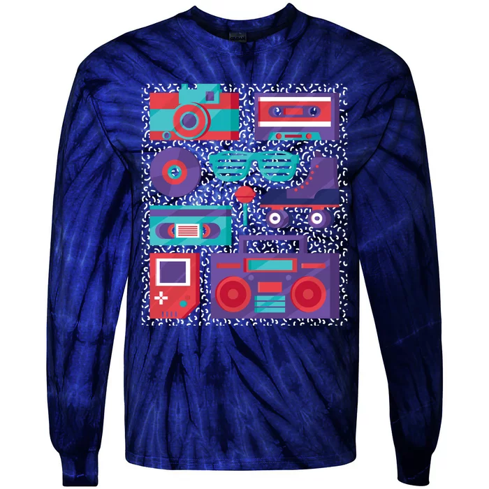 Retro Elements 90s Tie-Dye Long Sleeve Shirt