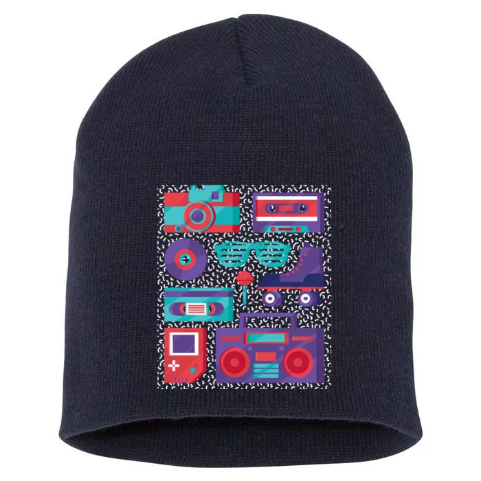 Retro Elements 90s Short Acrylic Beanie