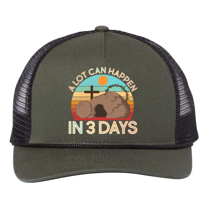 Retro Easter A Lot Can Happen In 3 Days Retro Rope Trucker Hat Cap