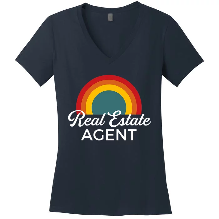 Real Estate Agent Realtor Vintage Design Women's V-Neck T-Shirt