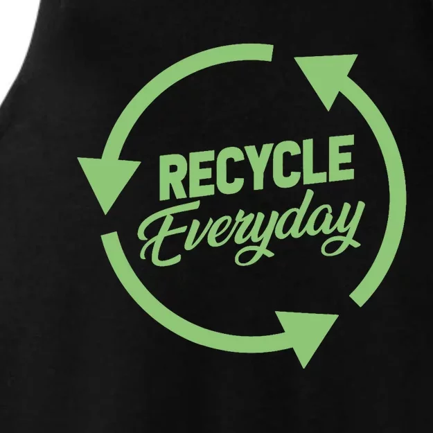 Recycle Everyday Against Global Warming Green Recycling Ladies Tri-Blend Wicking Tank