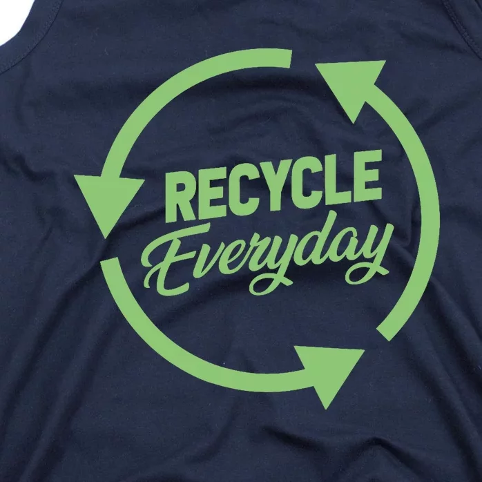 Recycle Everyday Against Global Warming Green Recycling Tank Top