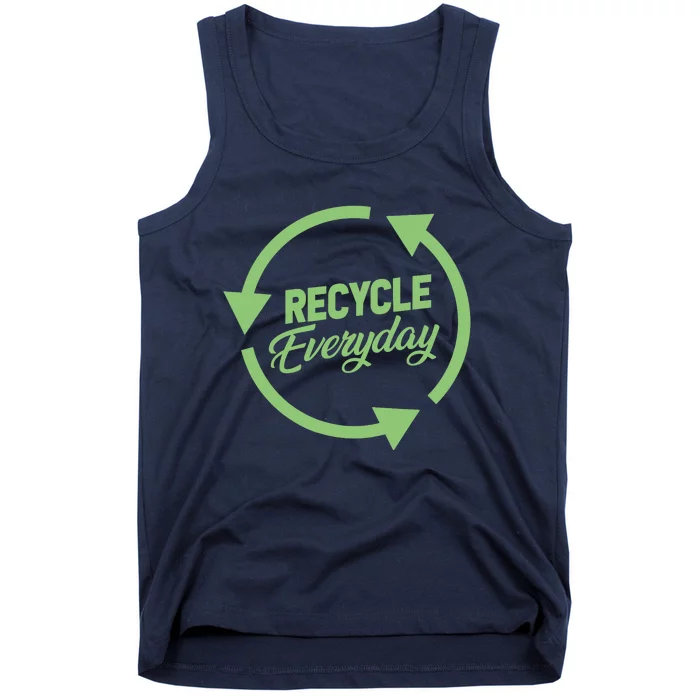 Recycle Everyday Against Global Warming Green Recycling Tank Top