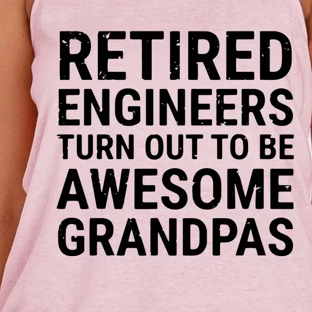 Retired Engineers Awesome Grandpas Grandfather Women's Knotted Racerback Tank