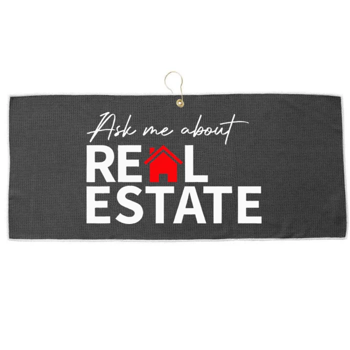 Real Estate Agent Funny Realtors Ask Me About Real Estate Large Microfiber Waffle Golf Towel