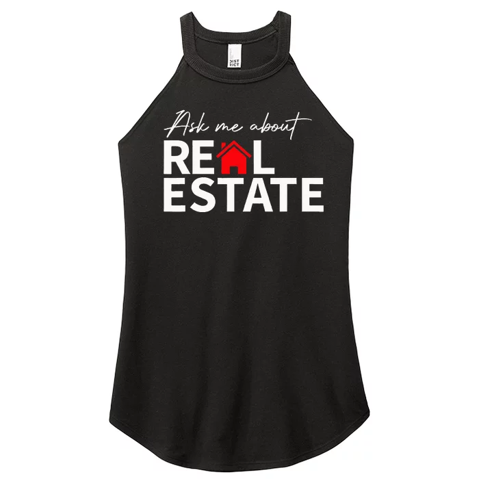 Real Estate Agent Funny Realtors Ask Me About Real Estate Women’s Perfect Tri Rocker Tank