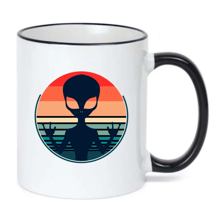 Retro Extraterrestrial Alien Gift Black Color Changing Mug