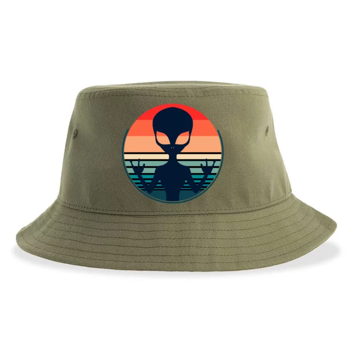 Retro Extraterrestrial Alien Gift Sustainable Bucket Hat