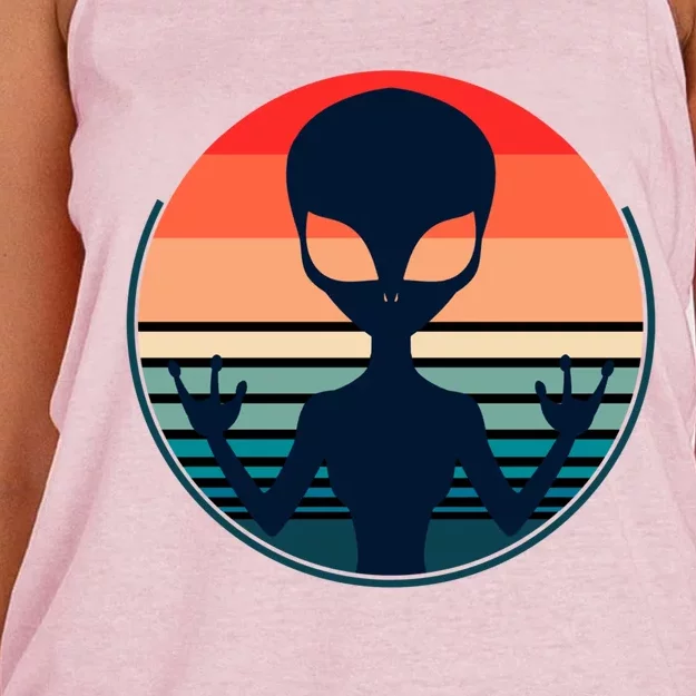 Retro Extraterrestrial Alien Gift Women's Knotted Racerback Tank