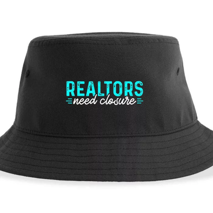 Real Estate Agent Realtors Need Closure Sold Closing Deals Sustainable Bucket Hat