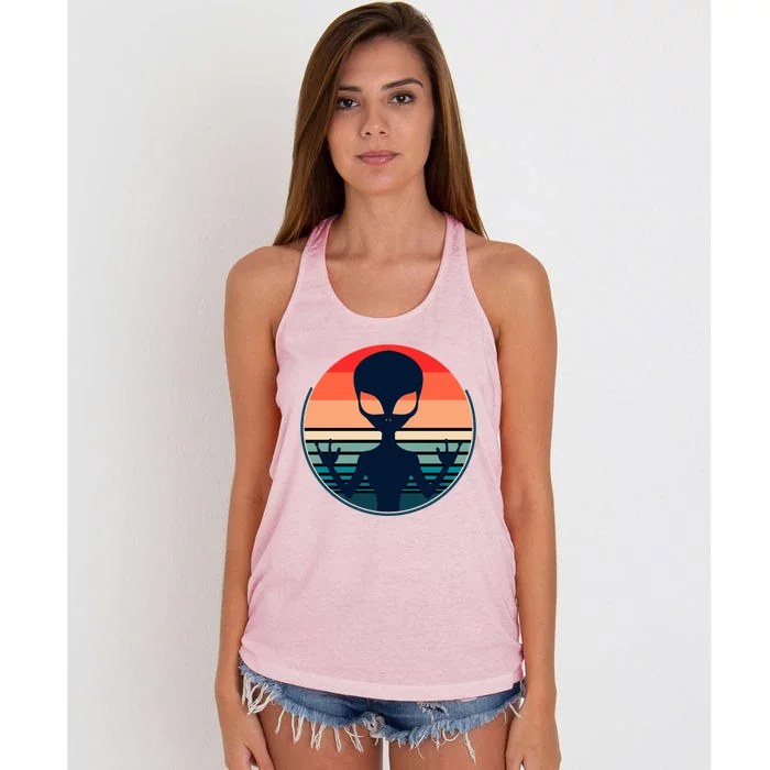 Retro Extraterrestrial Alien Gift Women's Knotted Racerback Tank