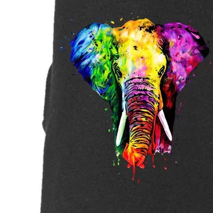 Rainbow Elephant Art Cute Gift Doggie 3-End Fleece Hoodie