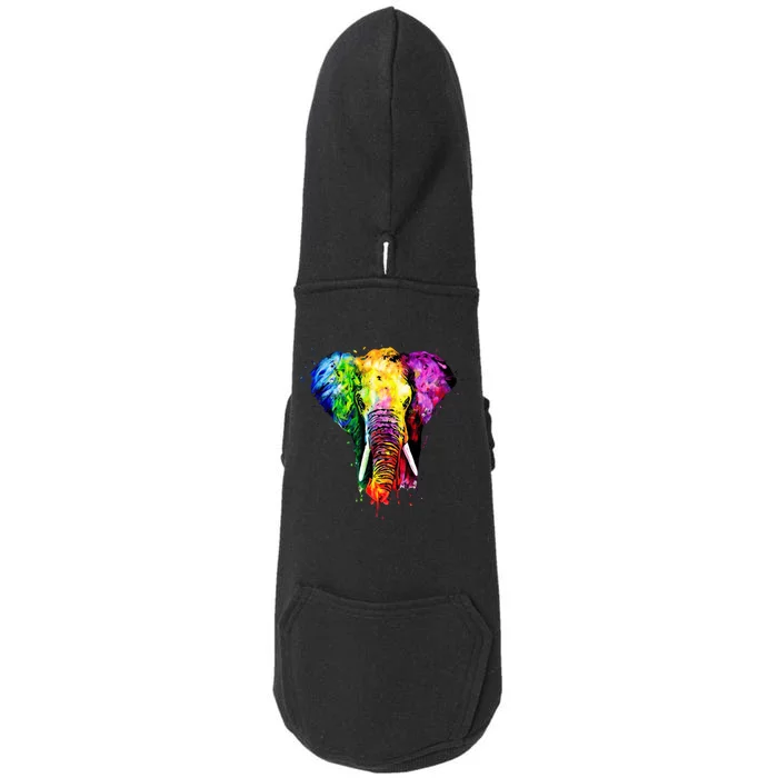 Rainbow Elephant Art Cute Gift Doggie 3-End Fleece Hoodie