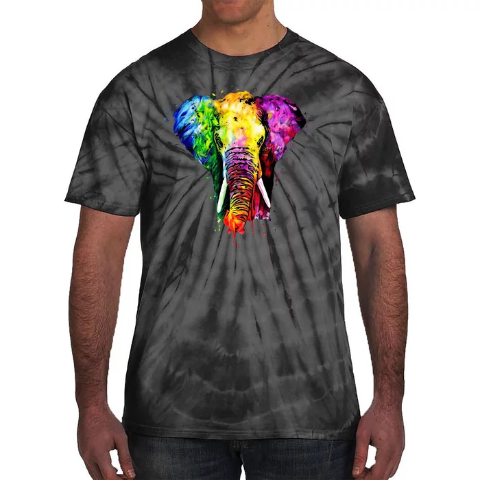 Rainbow Elephant Art Cute Gift Tie-Dye T-Shirt