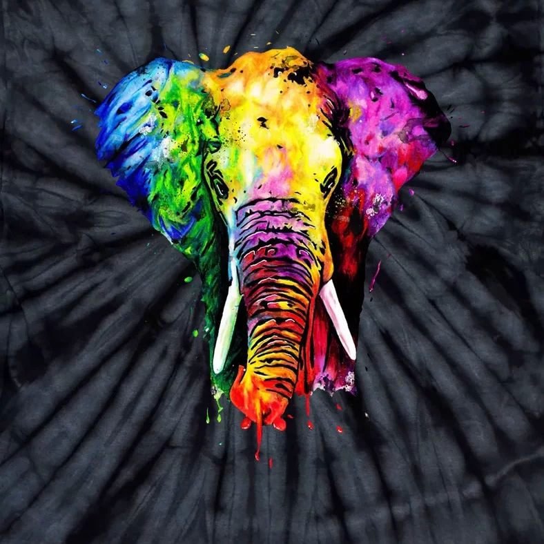 Rainbow Elephant Art Cute Gift Tie-Dye T-Shirt