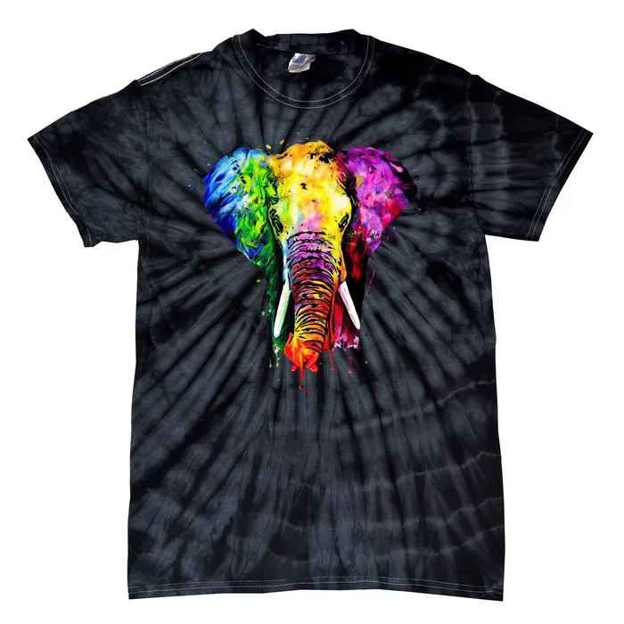 Rainbow Elephant Art Cute Gift Tie-Dye T-Shirt