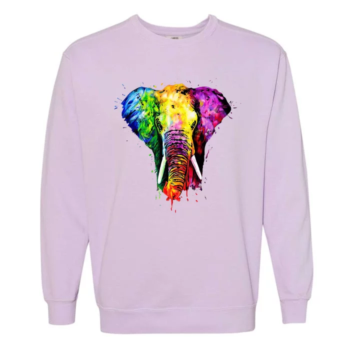 Rainbow Elephant Art Cute Gift Garment-Dyed Sweatshirt