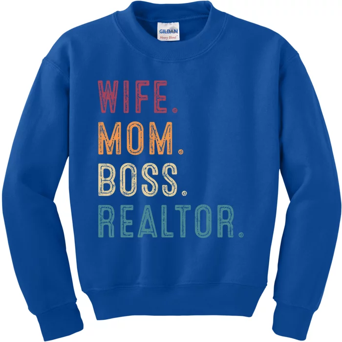 Real Estate Agent Investor Wife Mom Boss Realtor Funny Cute Gift Kids Sweatshirt