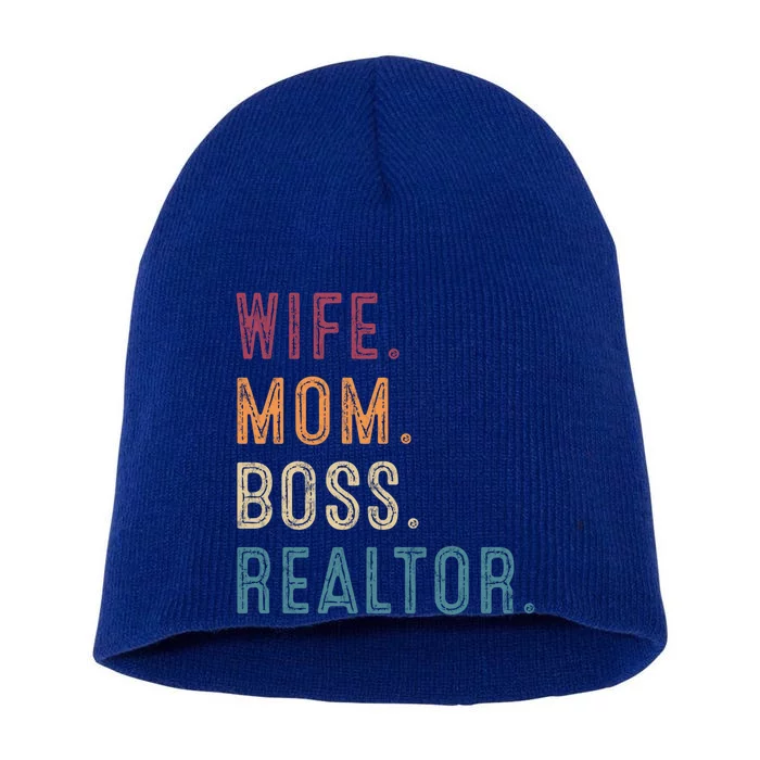 Real Estate Agent Investor Wife Mom Boss Realtor Funny Cute Gift Short Acrylic Beanie