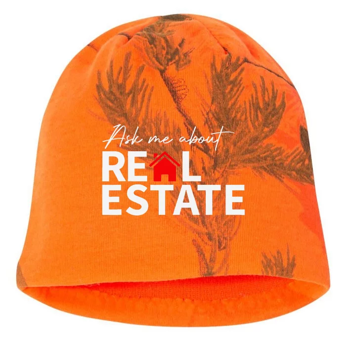 Real Estate Agent Funny Realtors Ask Me About Real Estate Kati - Camo Knit Beanie