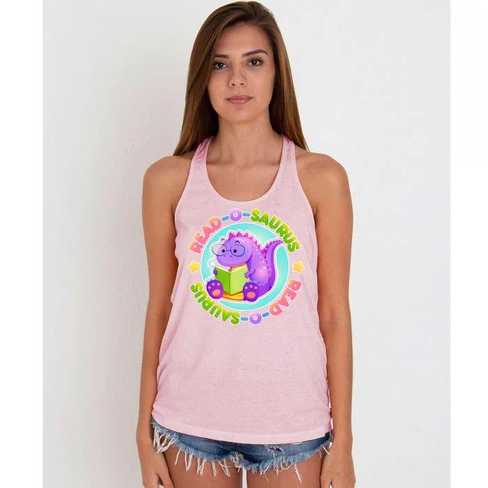 Read-O-Saurus Women's Knotted Racerback Tank